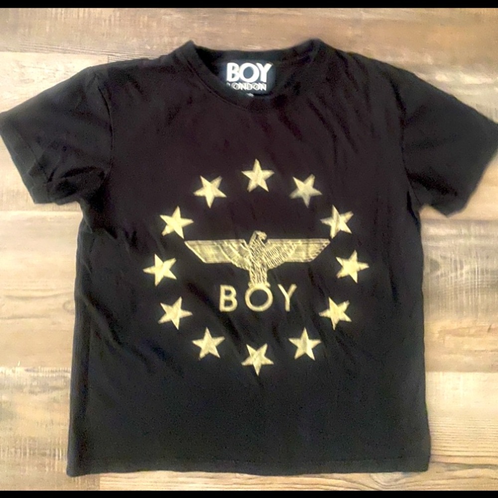 Boy London Vintage Iconic Eagle & Stars Black T-shirt Size XS